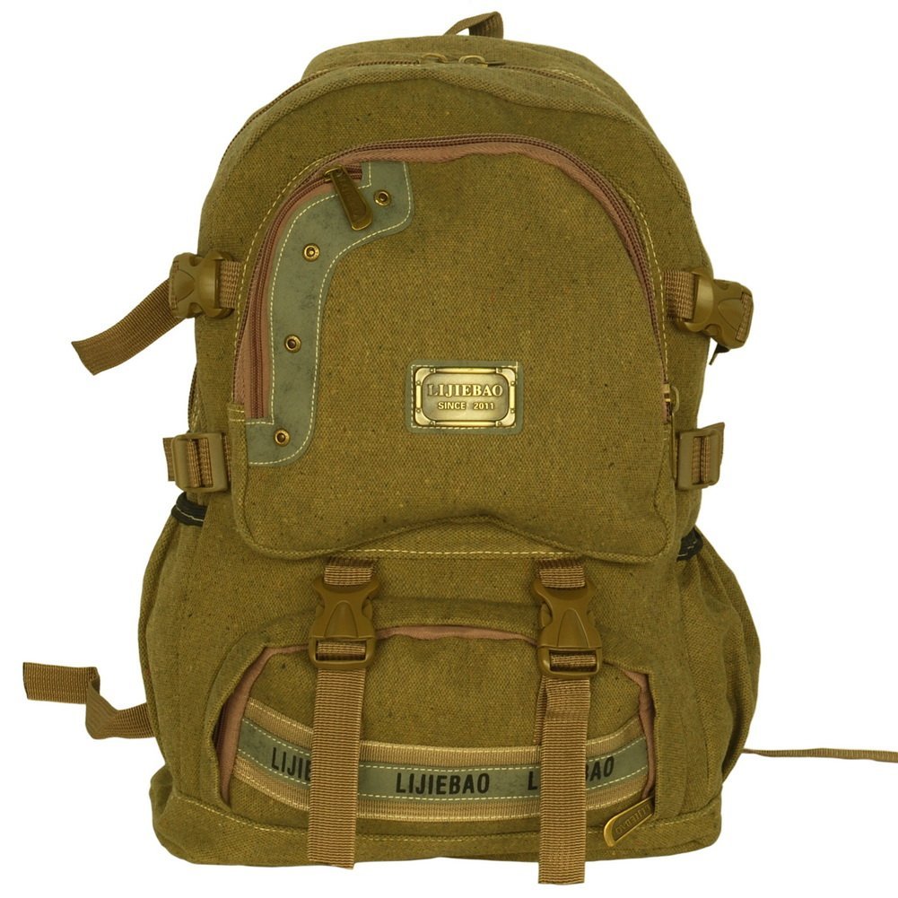 Picture of  WDL018-KHAKI Own Propert Multipurpose canvas Outdoor Backpack  Dayback &amp; School Bag - Khaki