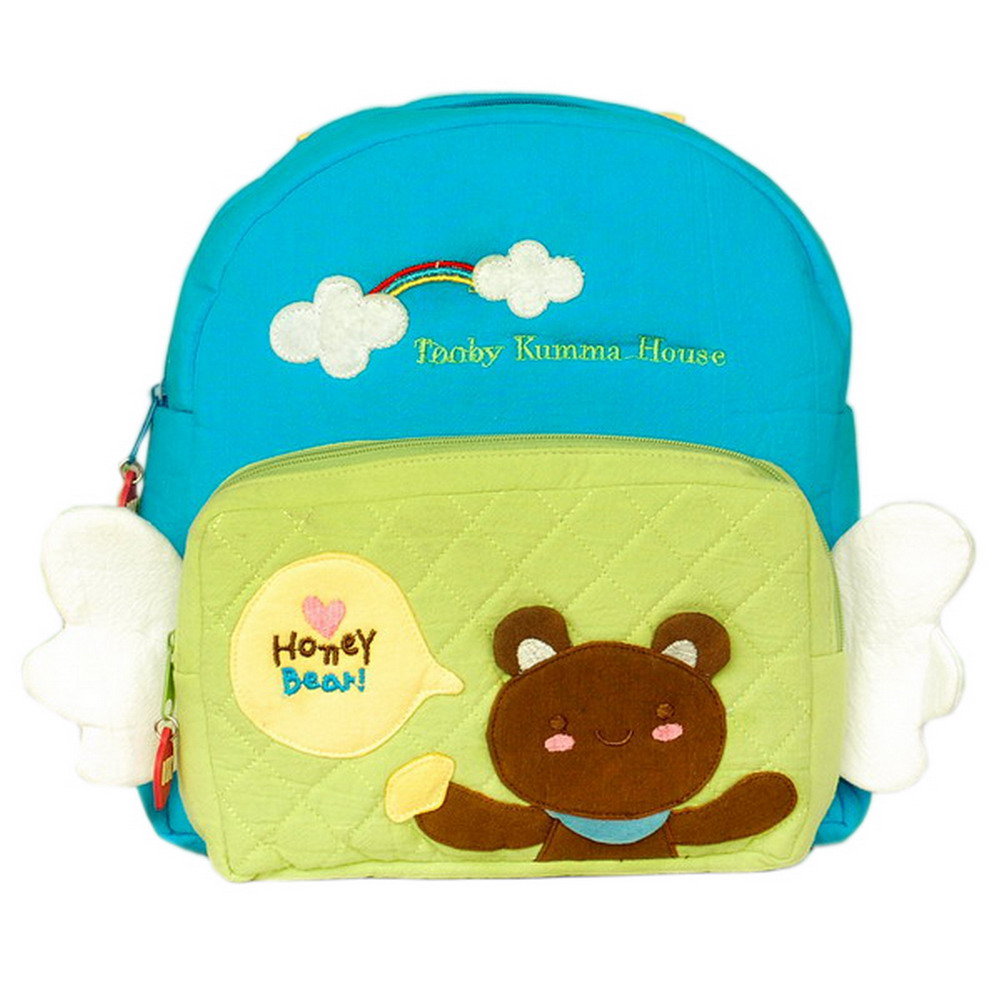 Picture of Blancho Bedding HX-4-BEAR 8.7 x 9 x 2.8 in. Honey Bear Design Embroidered Applique Kids Fabric Art School & Outdoor Backpack