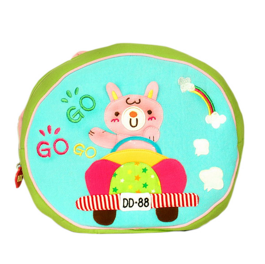 Picture of Blancho Bedding HX-5-BLUE 9.6 x 8.3 x 2.7 in. Sweet Rabbit Design Embroidered Applique Kids Fabric Art School & Outdoor Backpack - Blue