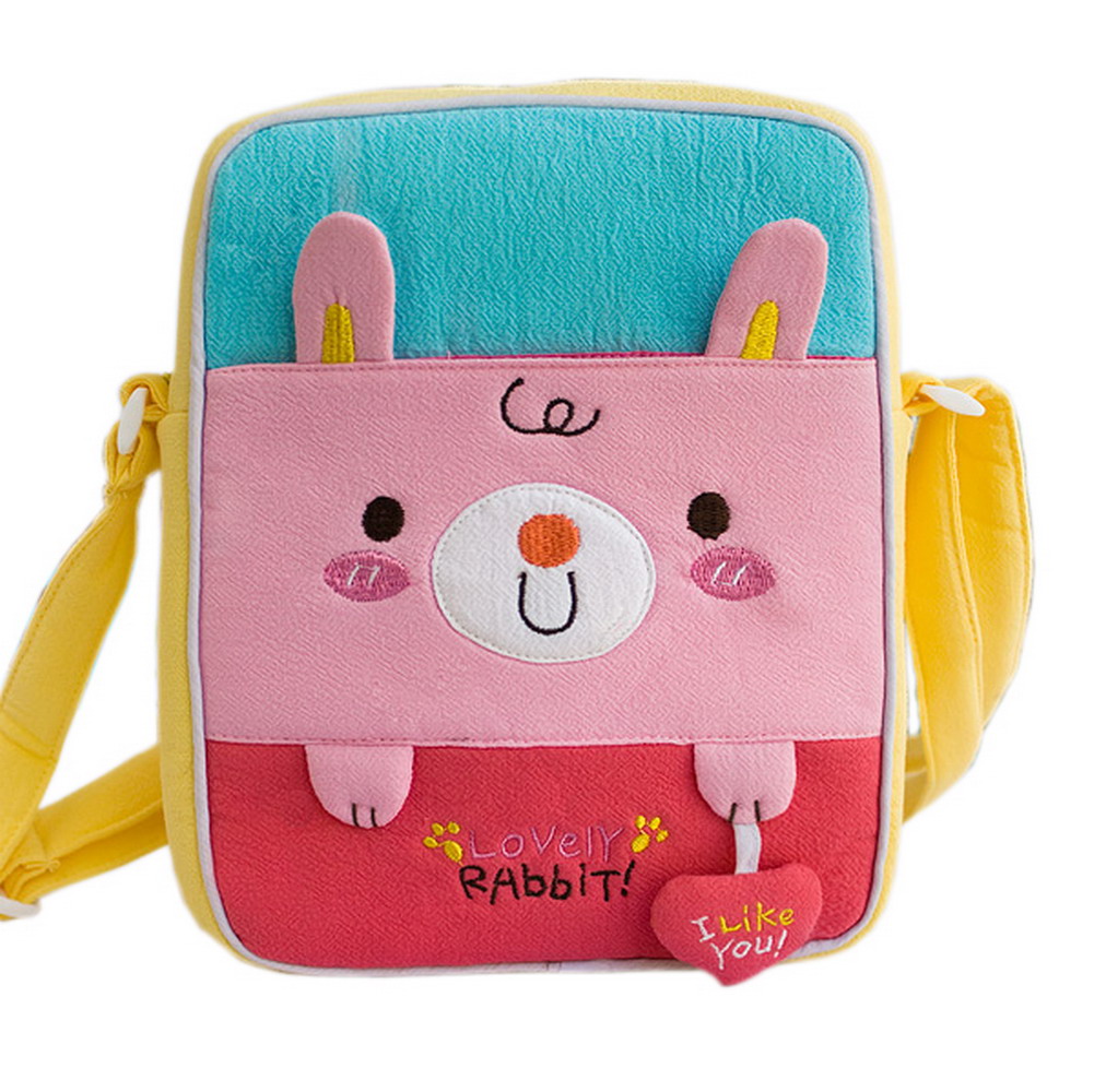 Picture of Blancho Bedding K-137-RABBIT 8.1 x 6.5 x 2.4 in. Lovely Rabbit Design Embroidered Applique Fabric Art Shoulder&#44; Swing pack & Travel Bag