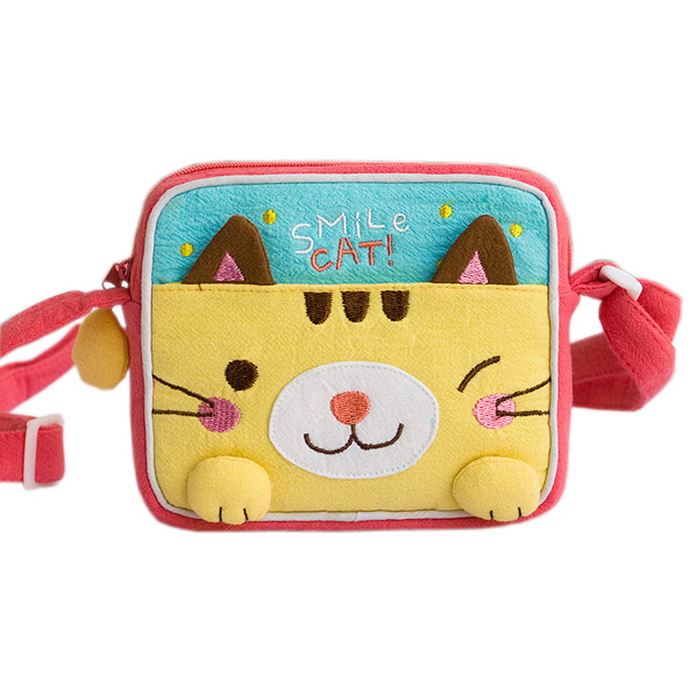 Picture of Blancho Bedding K-139-CAT 5.5 x 4.7 x 1.2 in. Smile Cat Design Embroidered Applique Swing pack Purse&#44; Wallet & Shoulder Bag