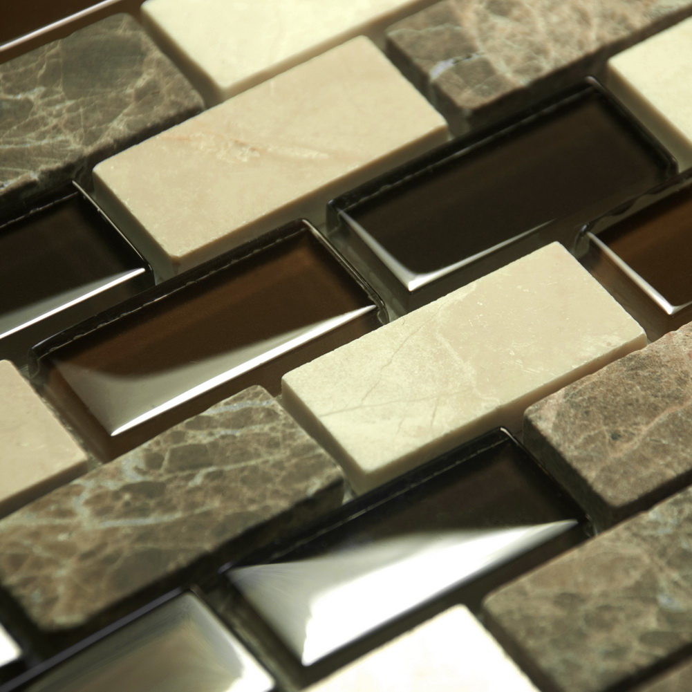 Picture of Blancho TIL-JFD-AMT102-6PC The Chessboard Design Peel & Stick Mosaic Decorative Wall Tile&#44; Multi Color - 6 Piece