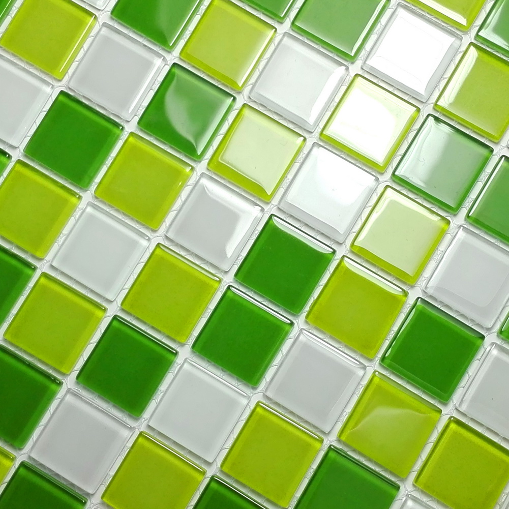 Picture of Blancho TIL-JFD-GB013-6PC Fresh Green Design Peel & Stick Mosaic Decorative Wall Tile&#44; Multi Color - 6 Piece