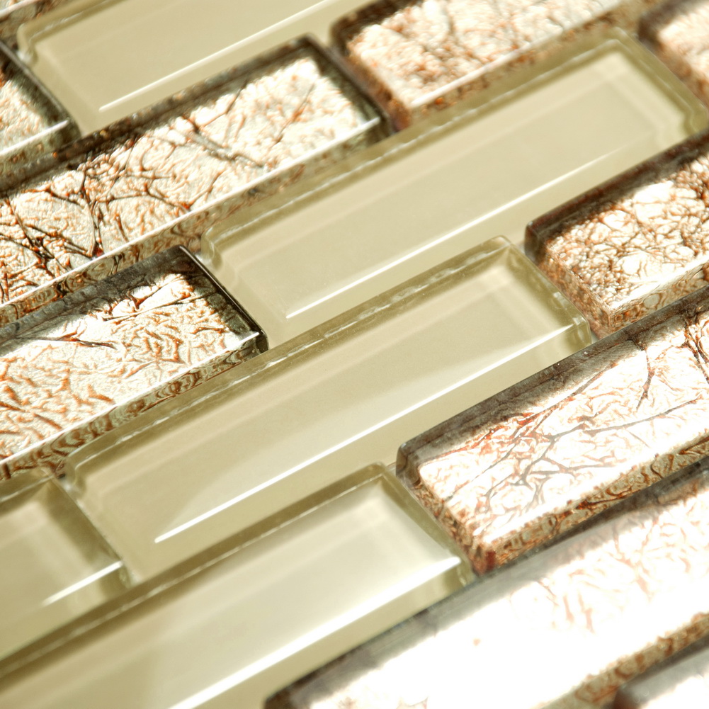Picture of Blancho TIL-JFD-GM902-2PC Dazzling Golden Design Peel & Stick Mosaic Decorative Wall Tile&#44; Multi Color - 2 Piece