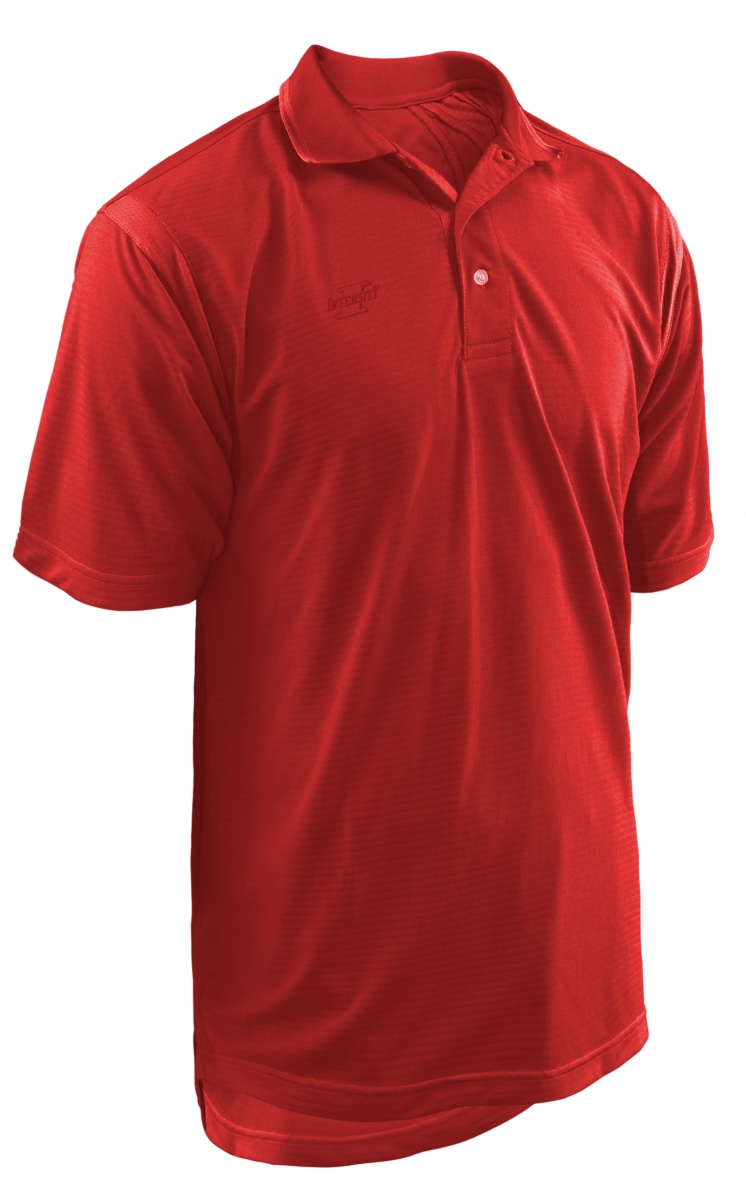 Adult 3 Button Jacquard Shirt Polo, Scarlet - Large -  MKA, MK917048