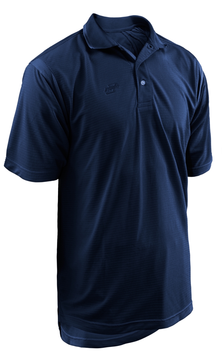 N1803410LRG Adult 3 Button Jacquard Shirt Polo, Navy - Large -  INTENSITY, 047947262962