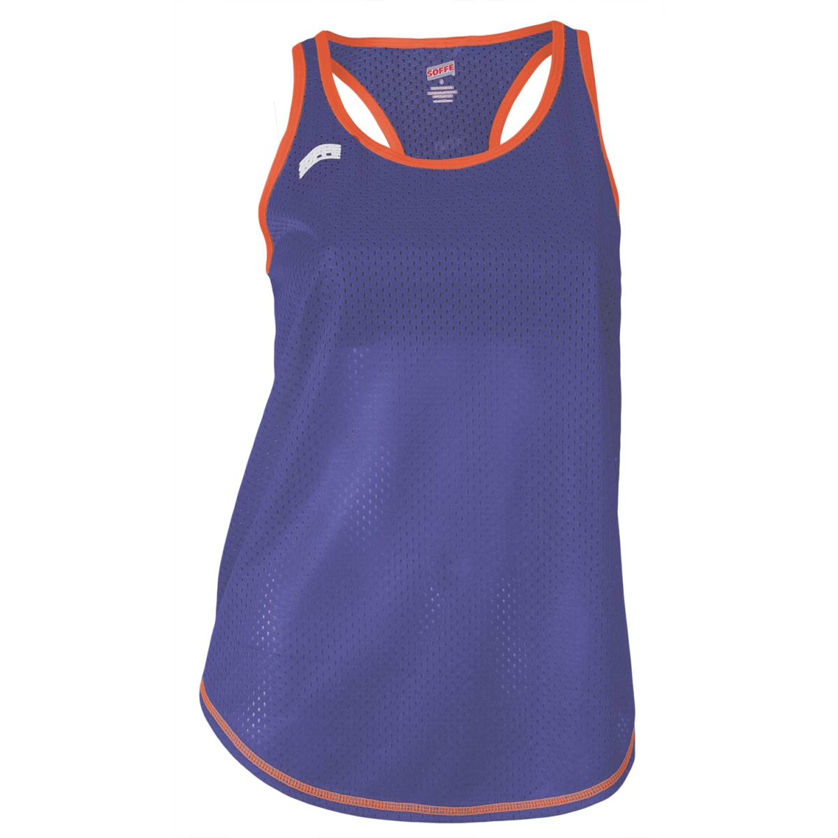 4631V4AZLRG Juniors Mesh Pinnie Tank, Amparo Blue & Fiery Coral - Large -  Soffe, 885759078506