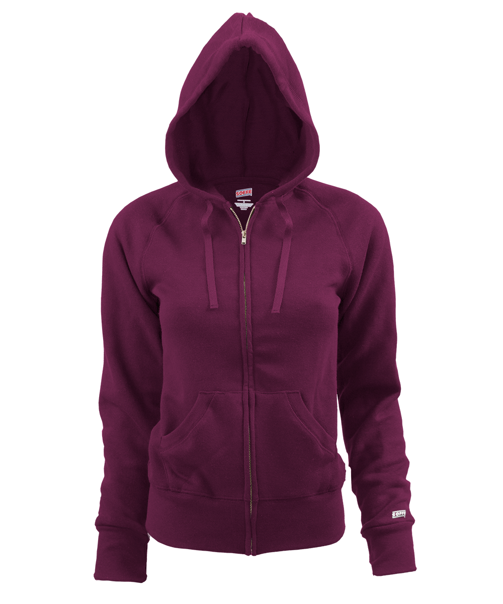 Picture of Soffe 7577V603LRG Junior Rugby Zip Hoodie&#44; Maroon - Large