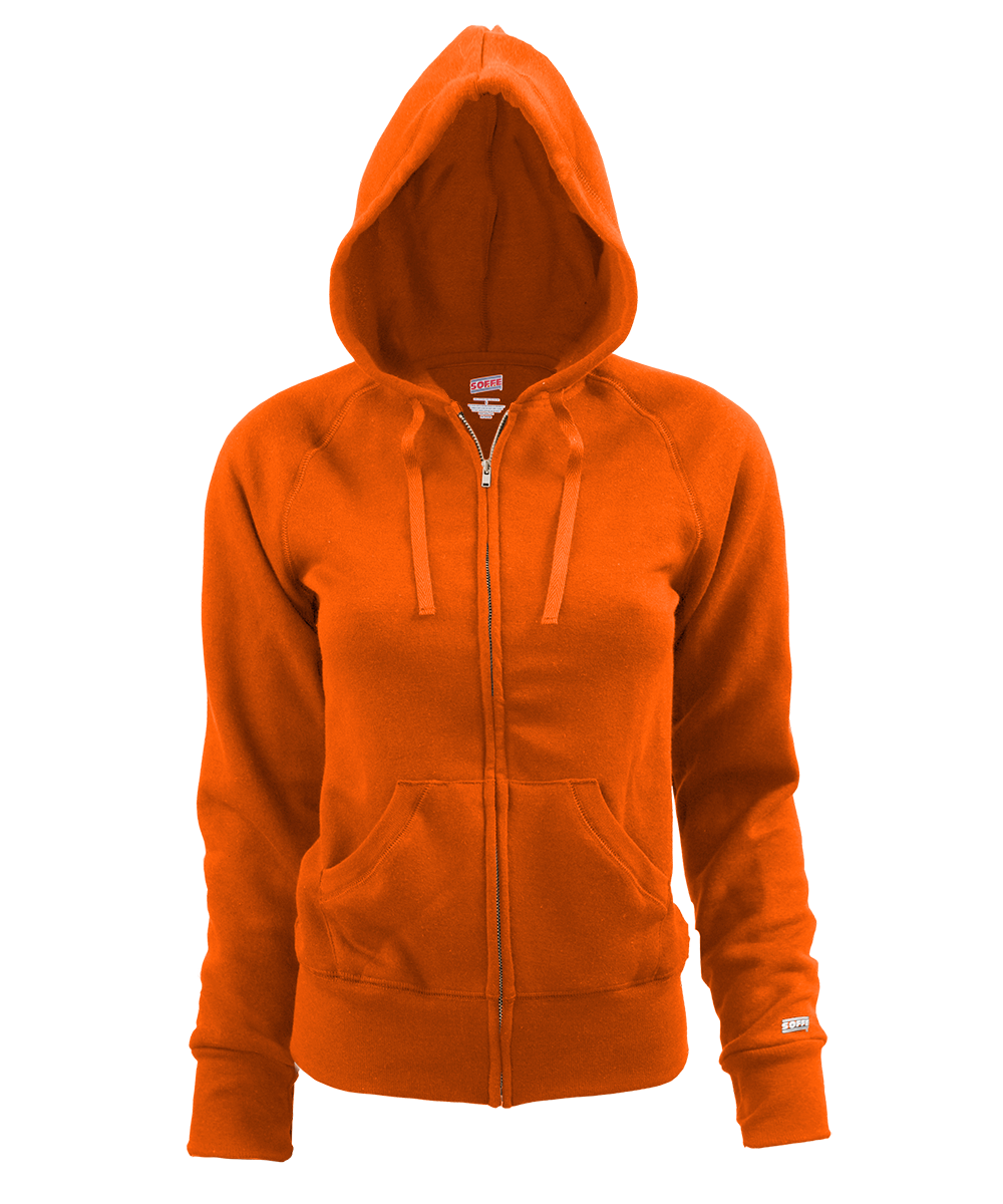 Picture of Soffe 7577V811MED Junior Rugby Zip Hoodie&#44; Orange - Medium