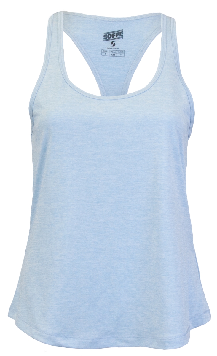 Picture of Soffe 1510V477SML Juniors Performance Racer Tank&#44; Cerulean Heather - Small