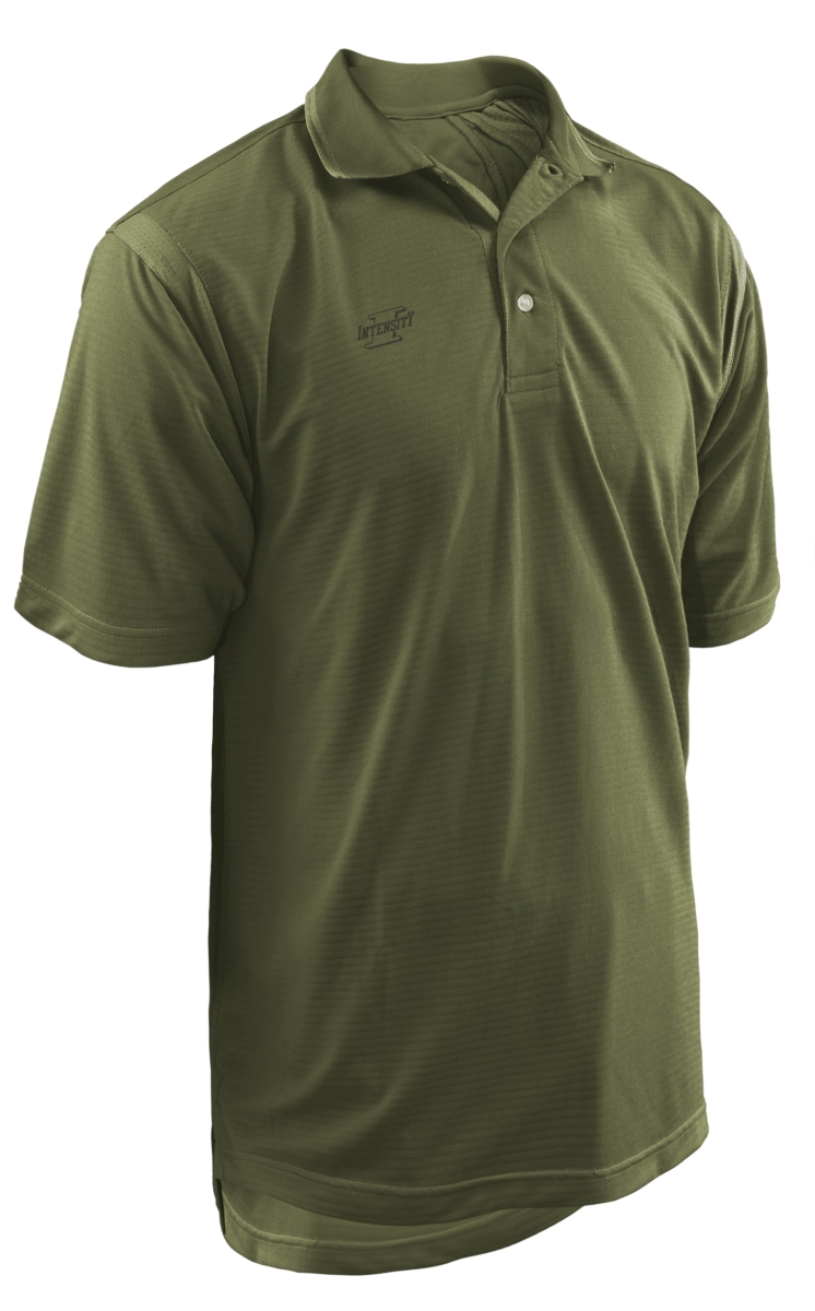 Intensity Adult 3 Button Jacquard Polo, Olive Drab Green - Medium -  Grace Victoria, GR384226