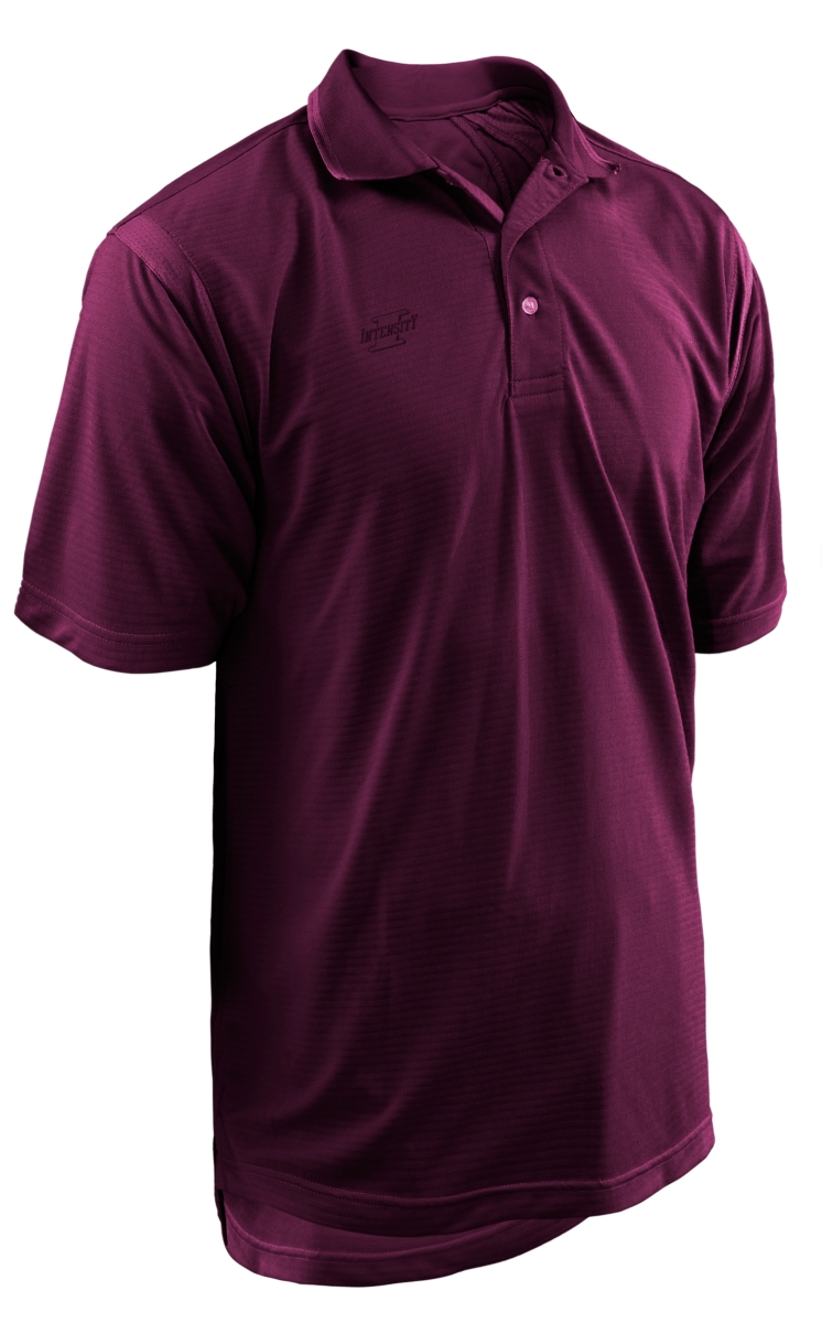 N1803603LRG Intensity Adult 3 Button Jacquard Polo, Maroon - Large -  Soffe, 885759019608