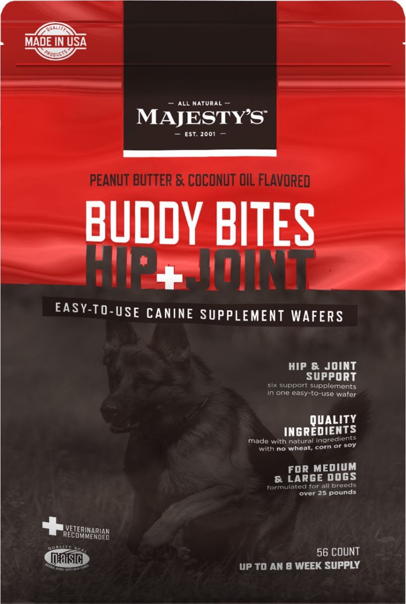 Picture of Majestys MBBHJ56 Buddy Bites Hip & Joint, Original Formula Peanut Butter - 56 count