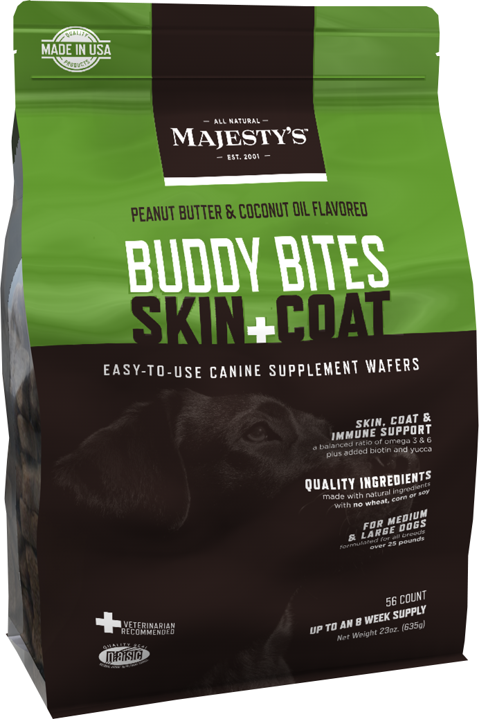 Picture of Majestys MBBSC56 Buddy Bites Skin & Coat, Original Formula Peanut Butter - 56 count