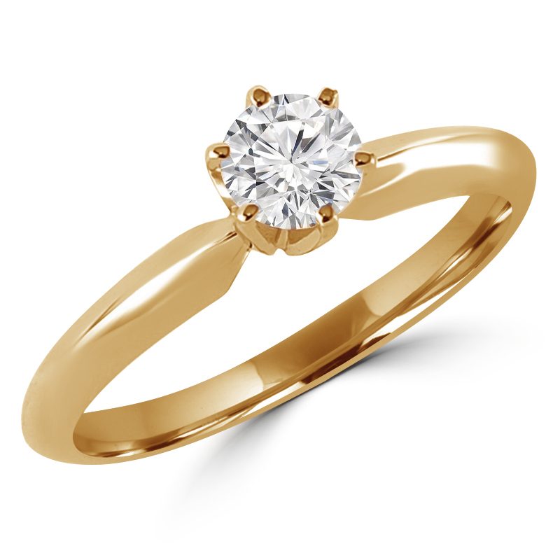 Picture of Majesty Diamonds MD170194 0.25 CT Round Diamond Solitaire Engagement Ring in 10K