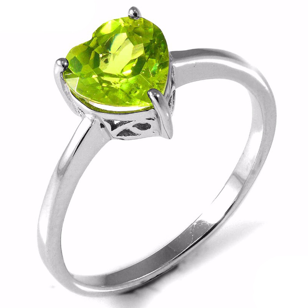 Picture of Majesty Diamonds MDS170221 1.33 CT Heart Green Peridot Cocktail Ring in .925 Sterling Silver - Size 6
