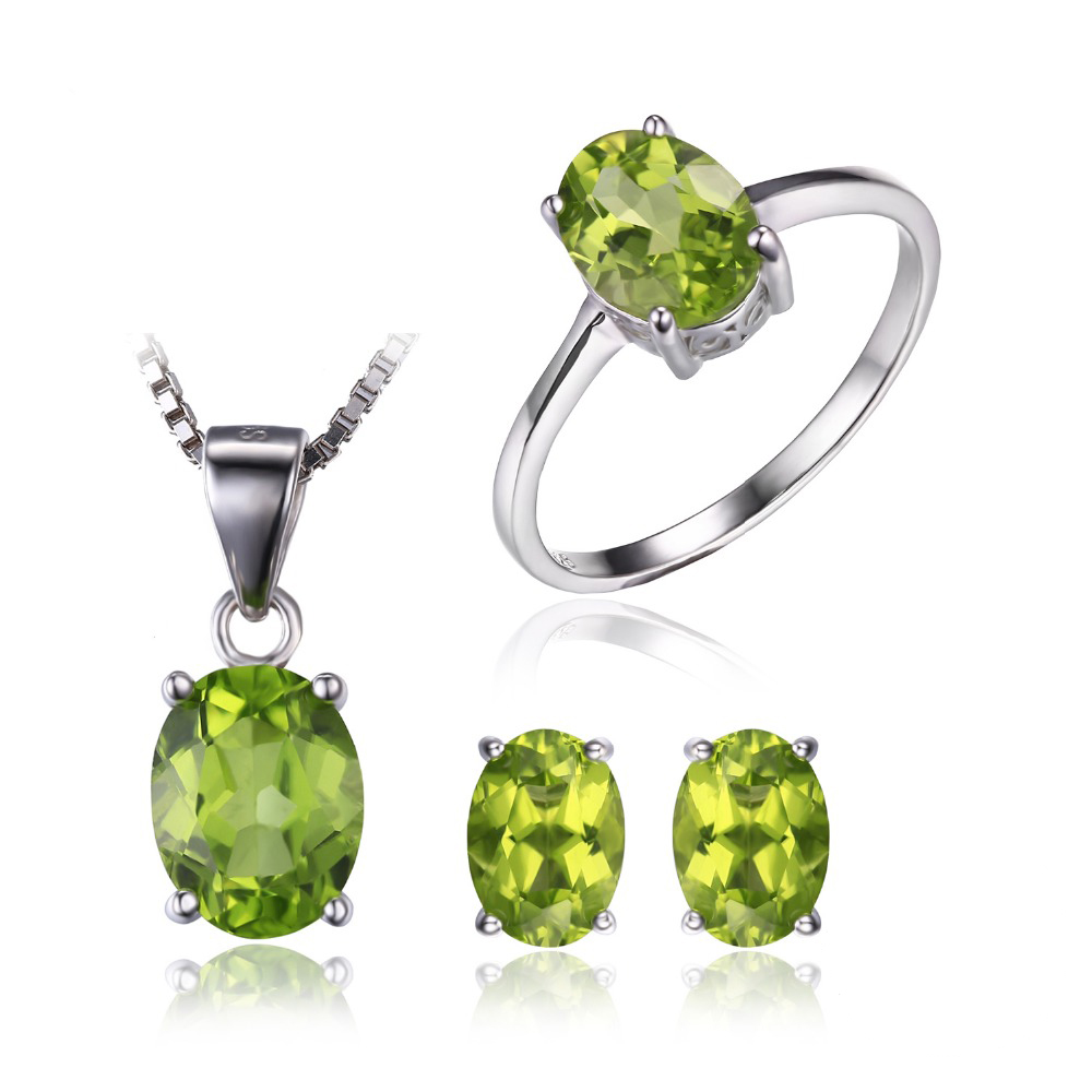 Picture of Majesty Diamonds MDS170231 5.6 CTW Oval Green Peridot Pendant Set in .925 Sterling Silver - Size 6