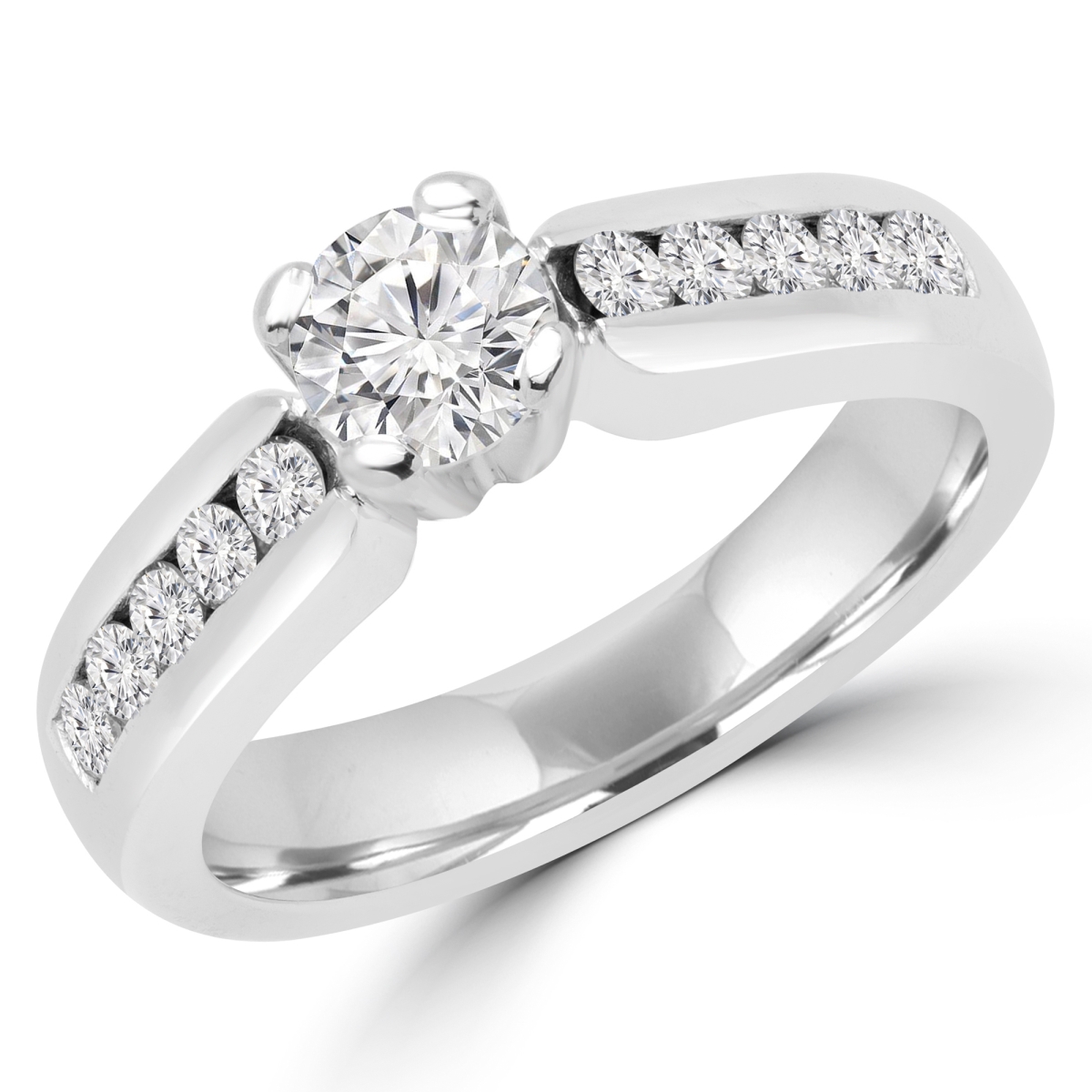 0.8 CTW Round Cut Diamond Fashion Engagement Ring in 18K
