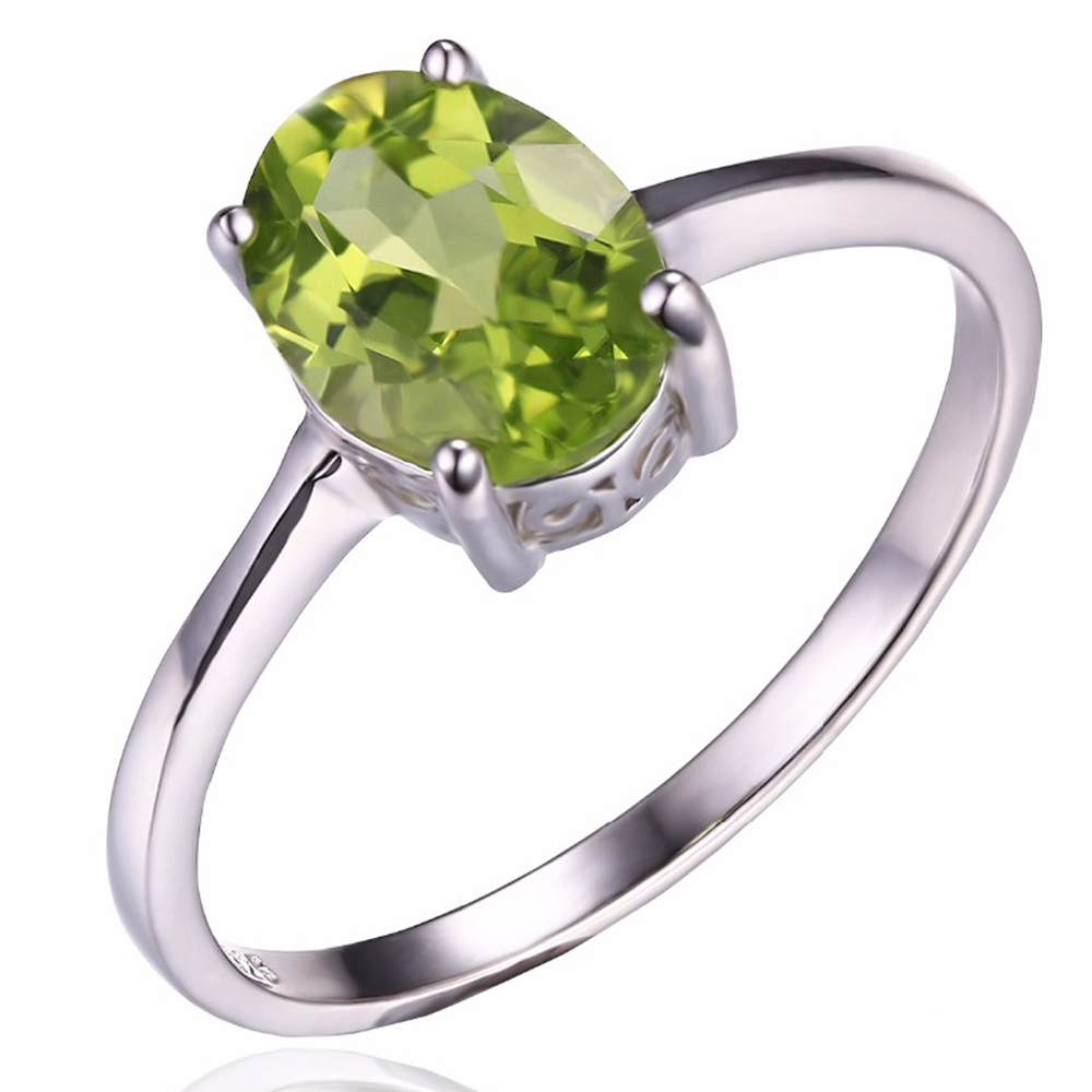 Picture of Majesty Diamonds MDS170208 1.5 CT Oval Green Peridot Cocktail Ring in .925 Sterling Silver - Size 6