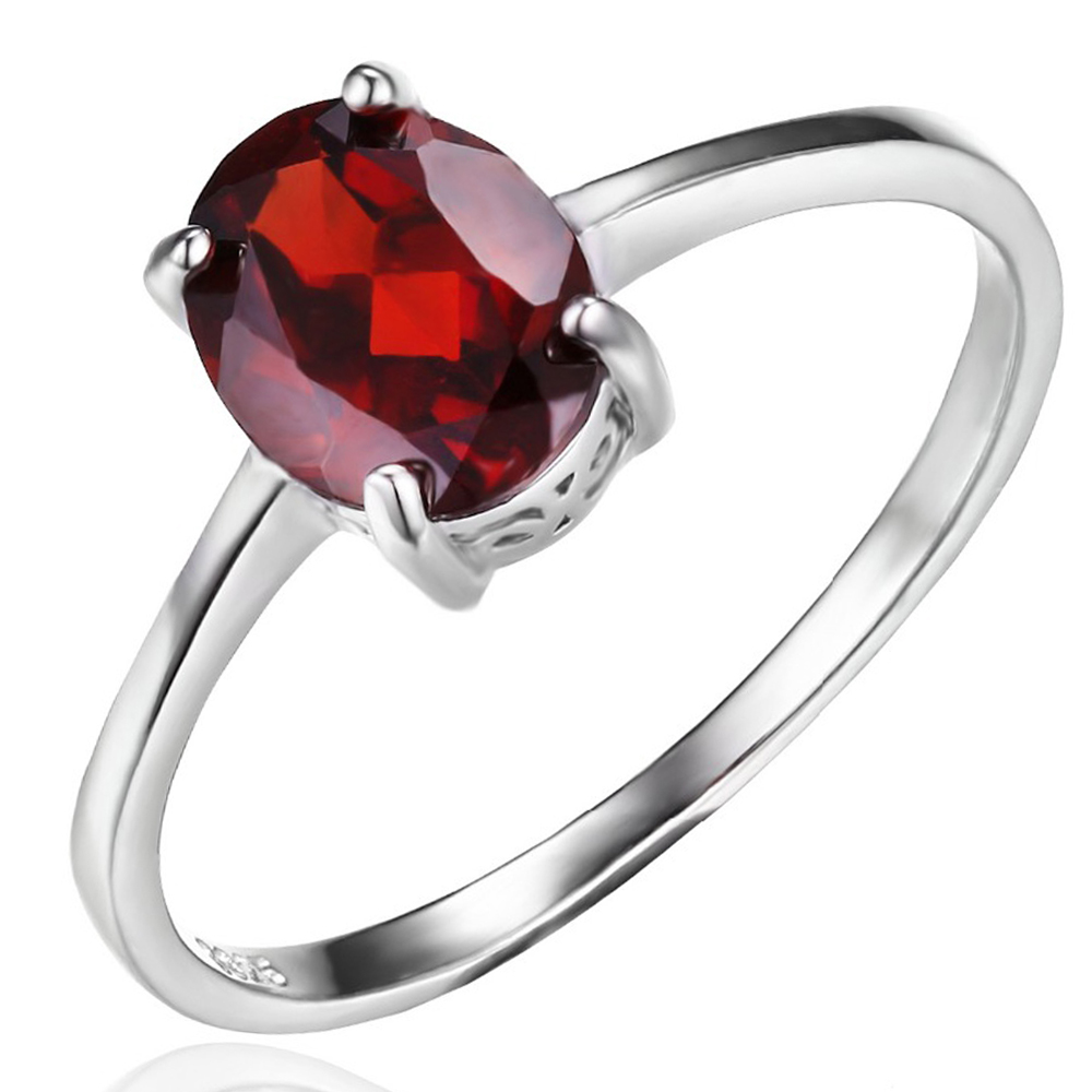 Picture of Majesty Diamonds MDS170211 1.66 CT Oval Red Garnet Cocktail Ring in .925 Sterling Silver - Size 6