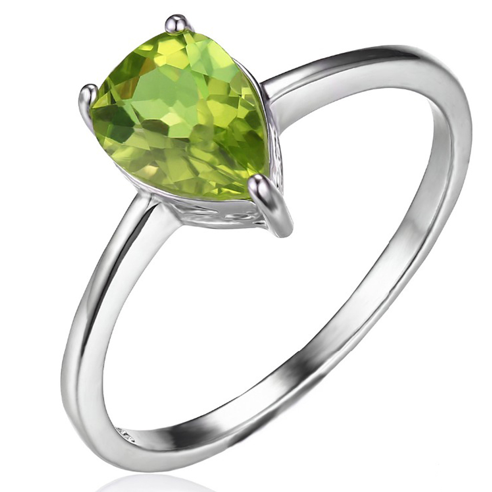 Picture of Majesty Diamonds MDS170216 1.33 CT Pear Green Peridot Cocktail Ring in .925 Sterling Silver - Size 6
