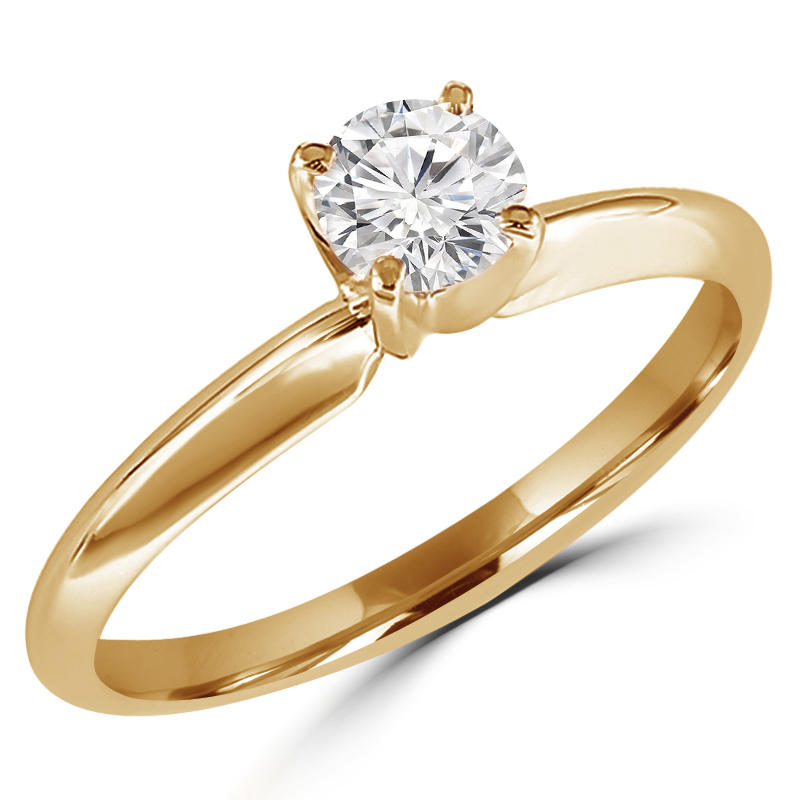 Picture of Majesty Diamonds MD170155 0.33 CT Round Diamond Solitaire Engagement Ring in 14K