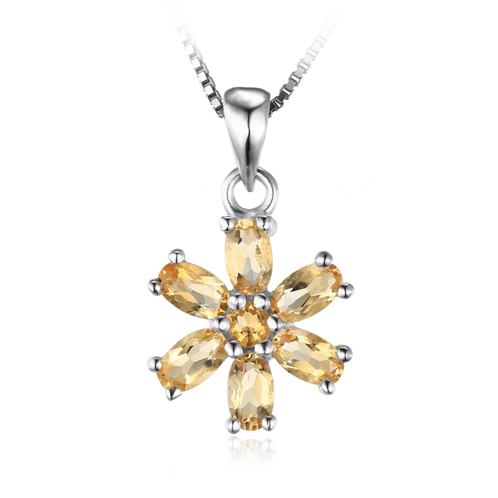 Picture of Majesty Diamonds MDS170191 1.33 CTW Oval Yellow Citrine Fancy Pendant Necklace in .925 Sterling Silver