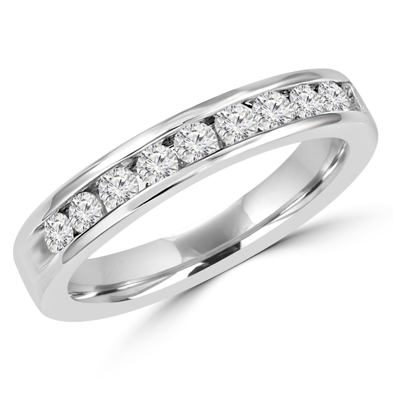 Picture of Majesty Diamonds MDR140135 0.5 CTW Channel Set Round Cut Diamond Anniversary Wedding Band Ring in 14K