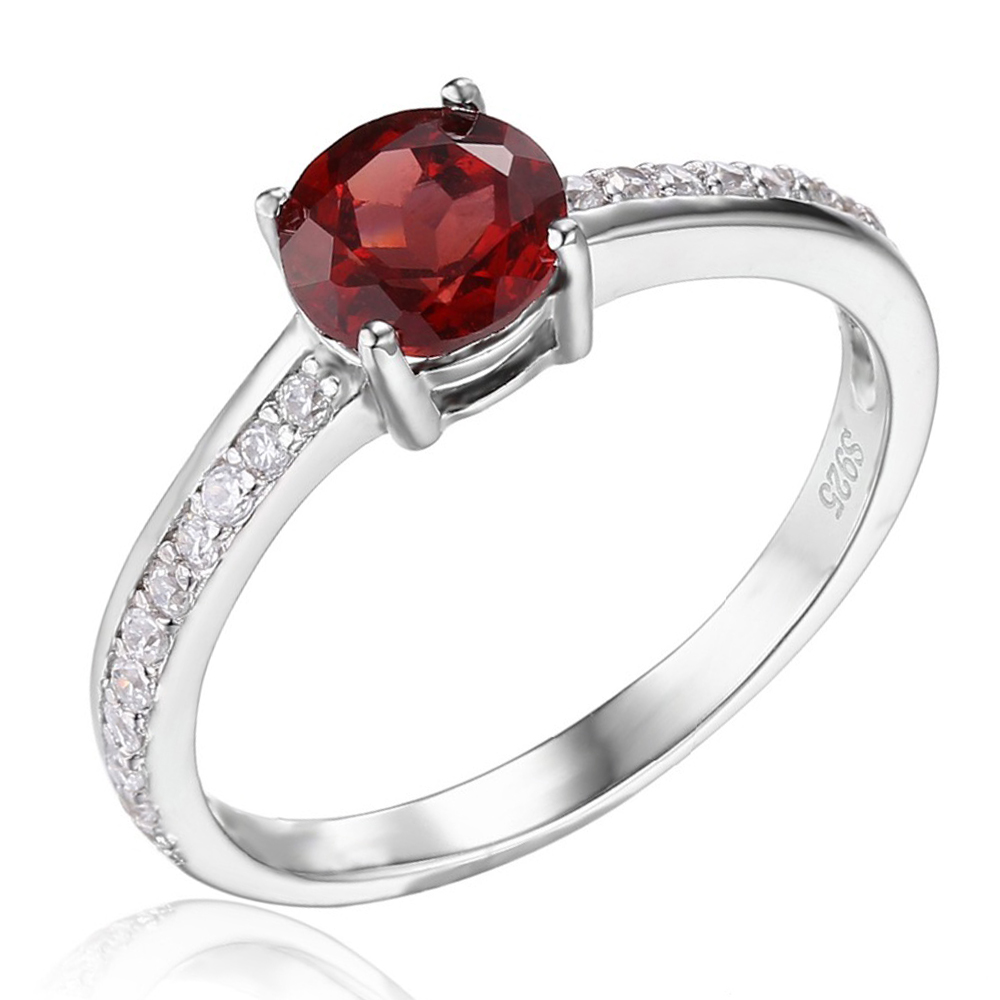 Picture of Majesty Diamonds MDS170177 1.33 CTW Oval Red Garnet Cocktail Ring in .925 Sterling Silver - Size 6