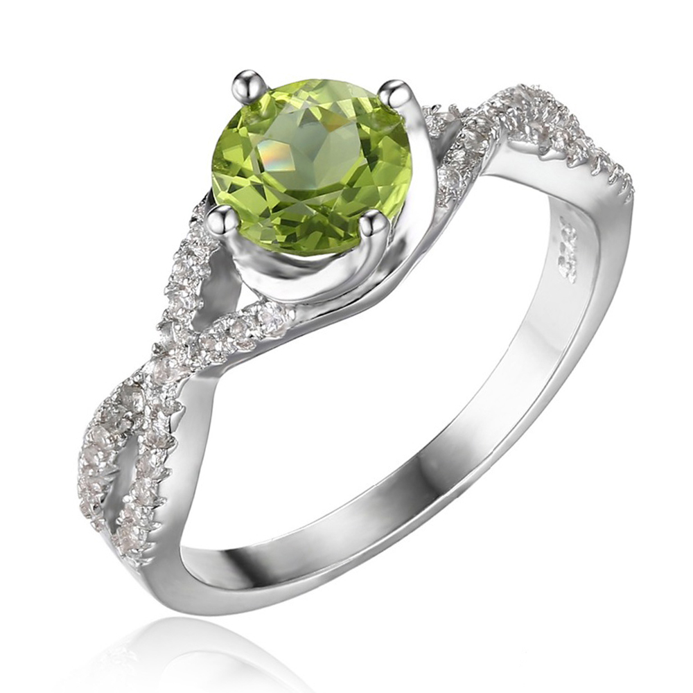 Picture of Majesty Diamonds MDS170179 1.4 CTW Oval Green Peridot Cocktail Ring in .925 Sterling Silver - Size 6