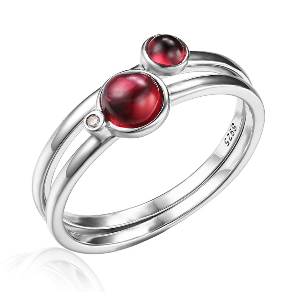 Picture of Majesty Diamonds MDS170182 00.8 CTW Round Red Garnet Cocktail Ring in .925 Sterling Silver - Size 7