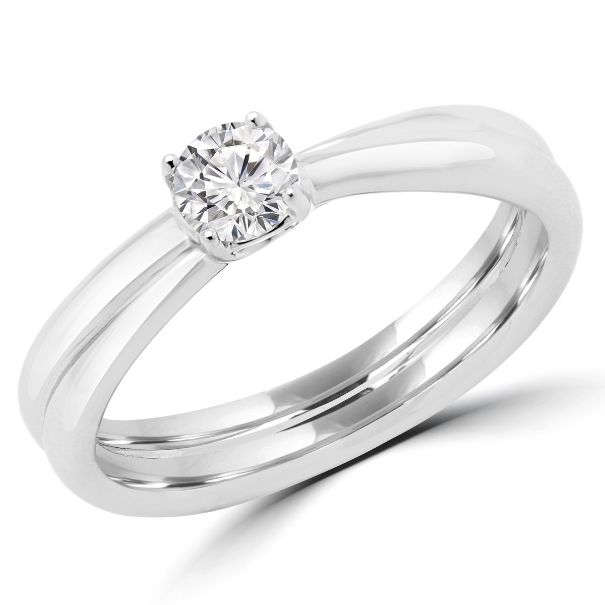 Picture of Majesty Diamonds MDR170048 0.25 CT Round Diamond Promise Solitaire Engagement Ring in 14K
