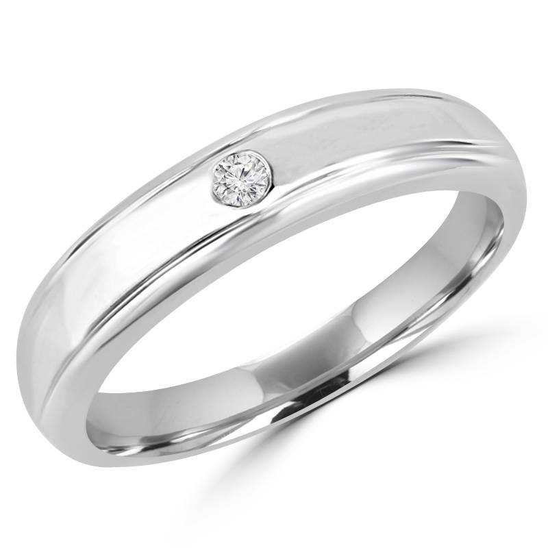 Picture of Majesty Diamonds MDR140069 0.1 CT Comfort Fit Mens Diamond Accent Wedding Band Ring in 14K