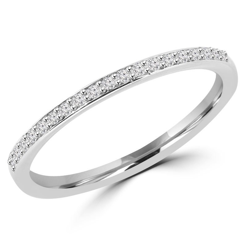 Picture of Majesty Diamonds MDR140048 0.125 CTW Round Diamond Solitaire with Accents Wedding Band in 14K