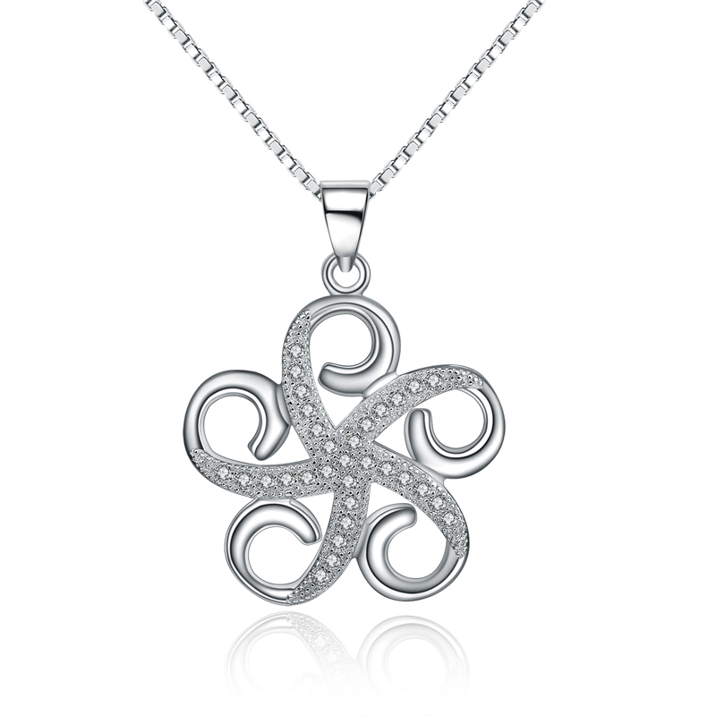 Picture of Majesty Diamonds MDS170397 White Zircon Swirl Fancy Pendant Necklace in .925 Sterling Silver