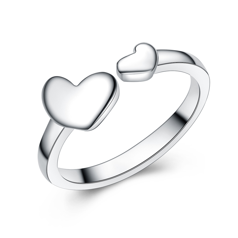 Picture of Majesty Diamonds MDS170415 Heart Cocktail Ring in .925 Sterling Silver - Size Adjustable