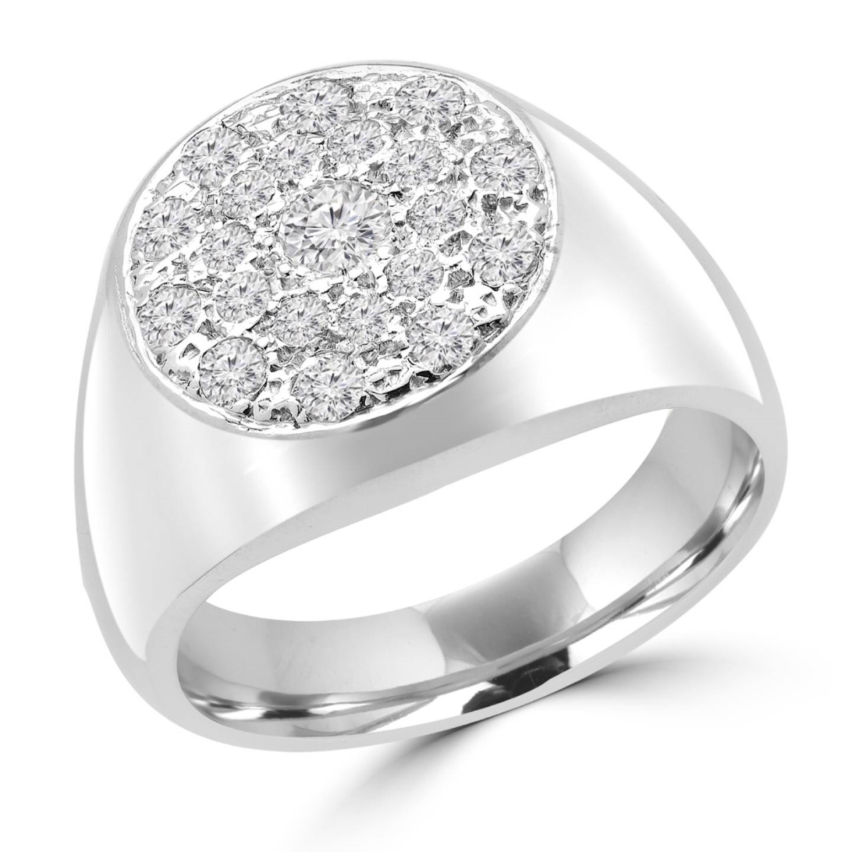 06 CTW Mens Diamond Cluster Fashion Ring Wedding Band in 10K