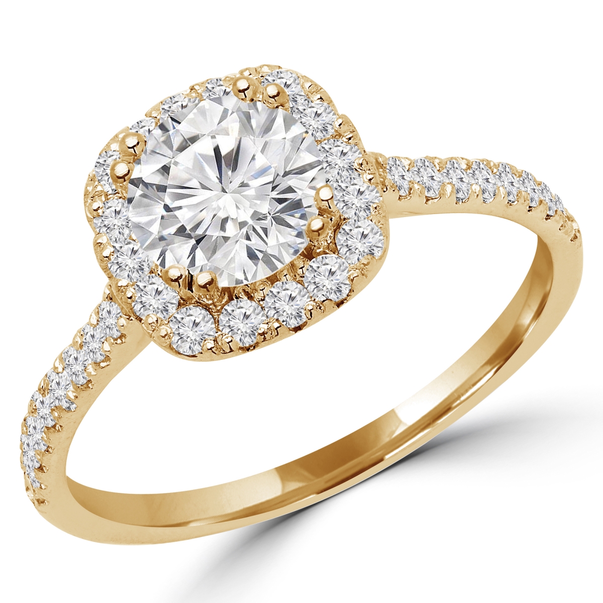 Picture of Majesty Diamonds MD170282 1.50 CTW Round Diamond Halo Engagement Ring in 14K
