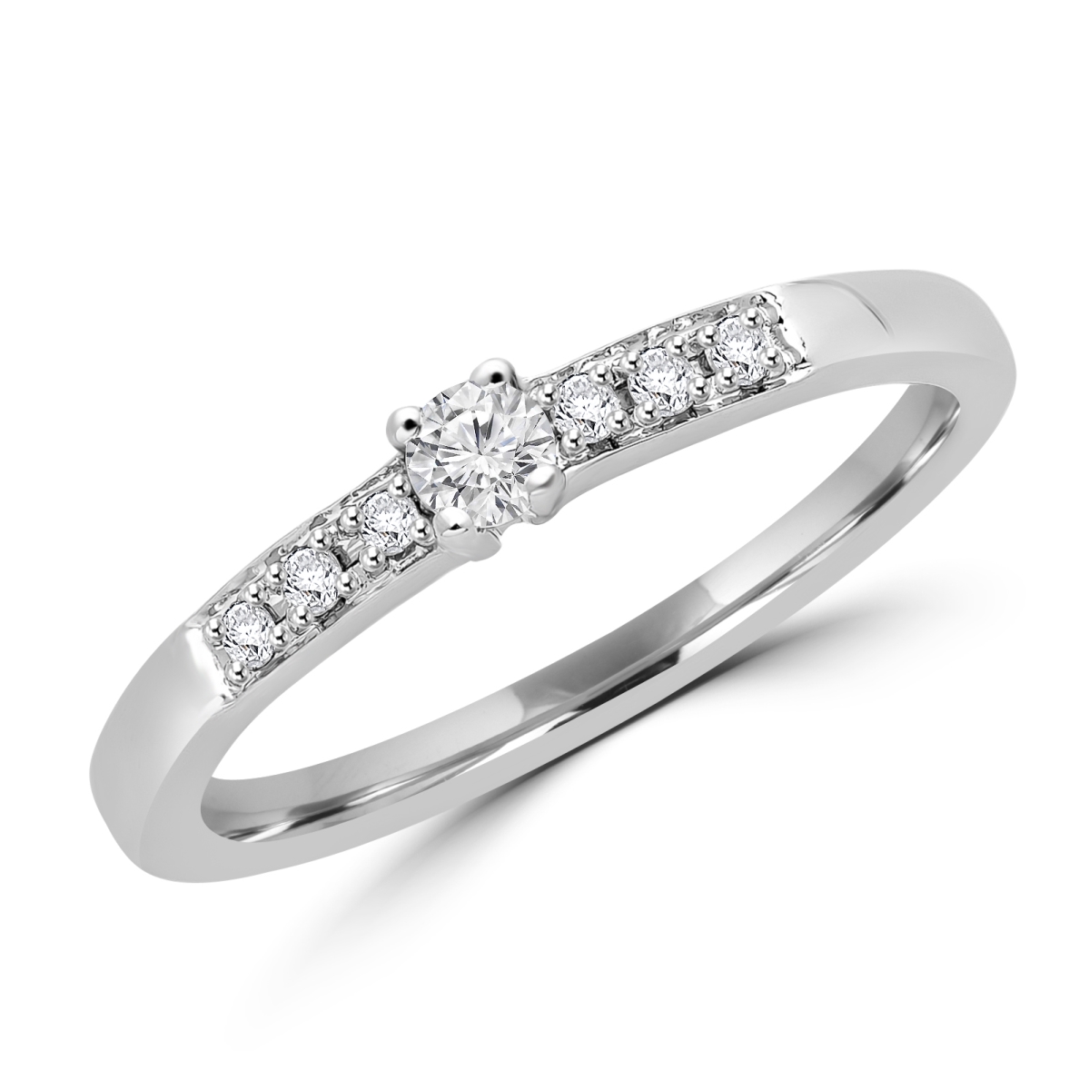 Picture of Majesty Diamonds MDR130018 0.14 CTW Round Diamond Solitaire with Accents Engagement Ring in 14K