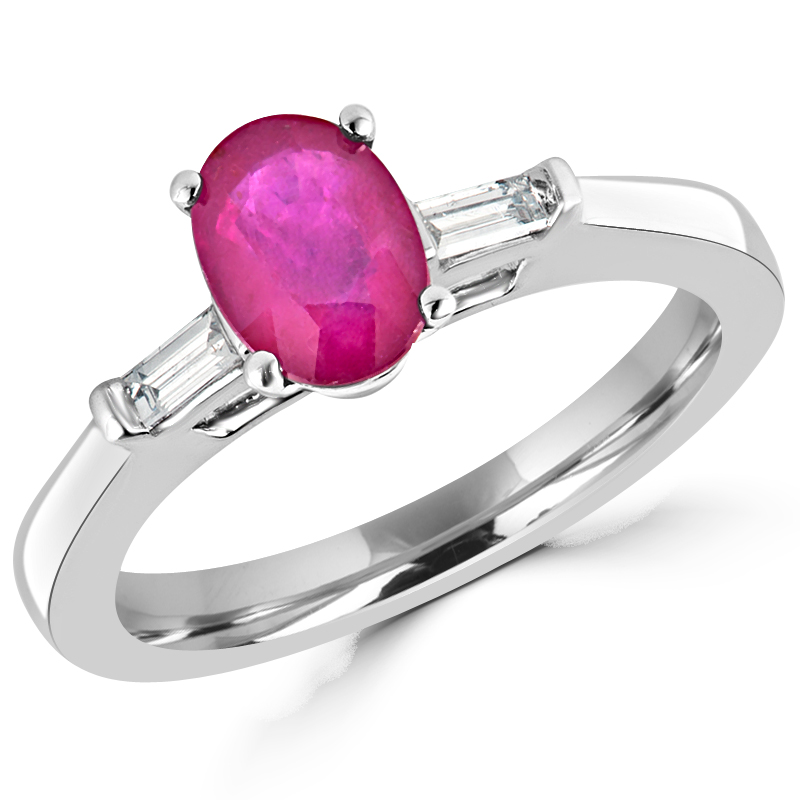 Picture of Majesty Diamonds MDR130030 1.2 CTW Oval Red Ruby Cocktail Ring in 14K