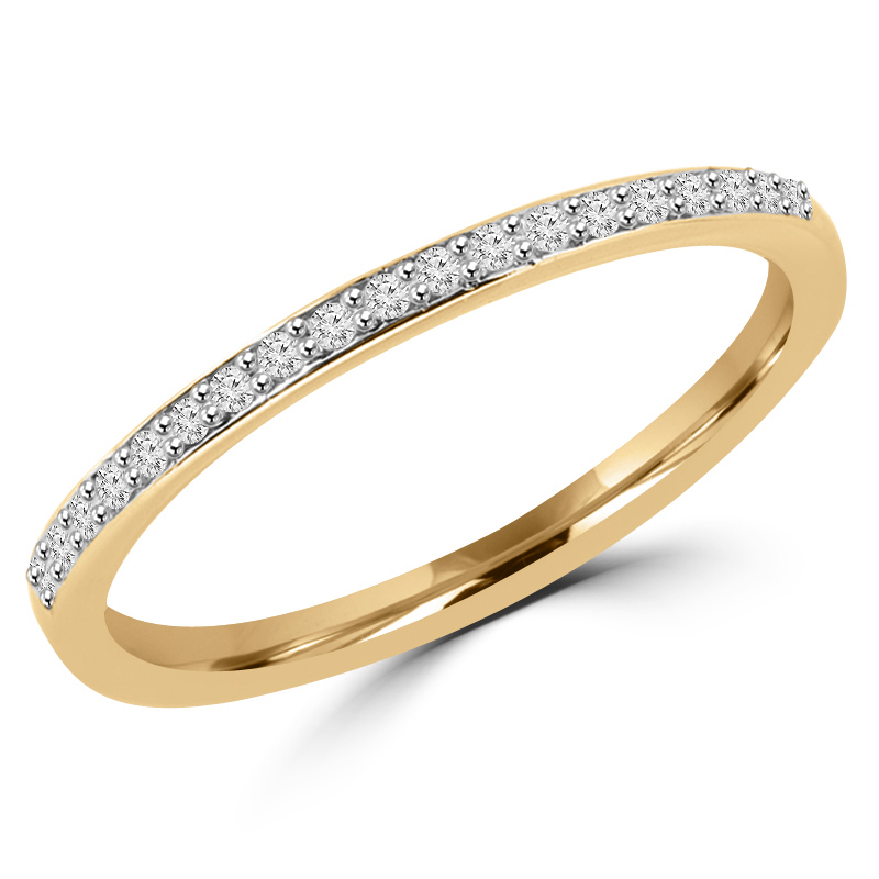 Picture of Majesty Diamonds MDR130032 0.125 CTW Round Diamond Semi-Eternity Thin Wedding Anniversary Band Ring in 14K