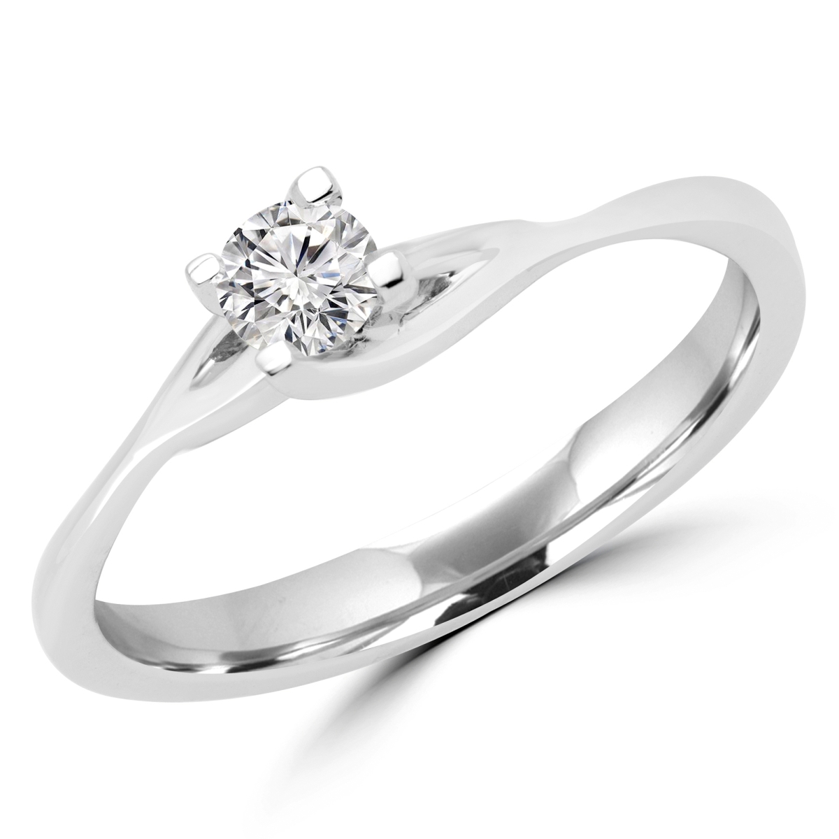 Picture of Majesty Diamonds MDR170059 0.2 CT Round Diamond Promise Solitaire Engagement Ring in 14K