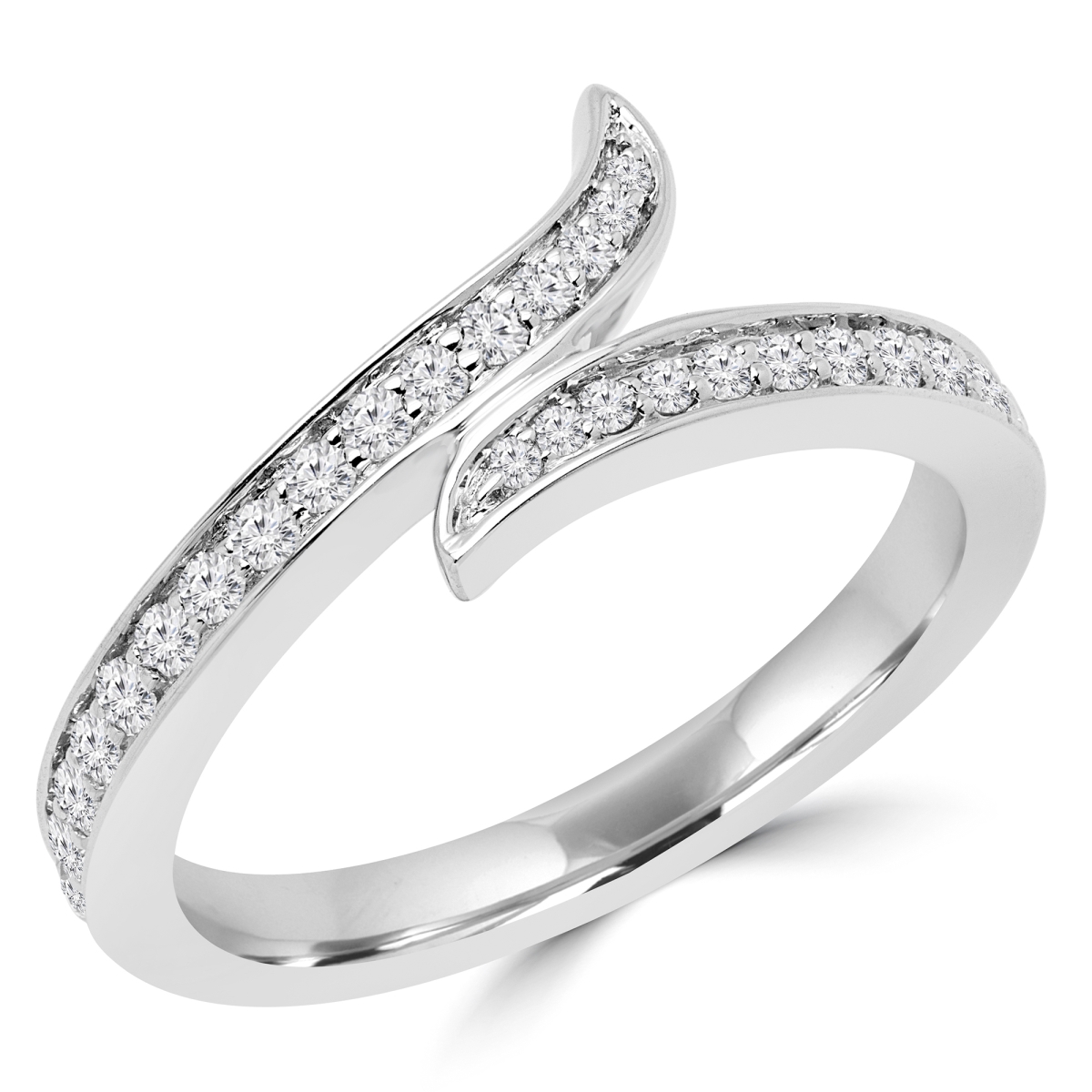 Picture of Majesty Diamonds MDR170060 0.33 CTW Round Diamond Solitaire with Accents Wedding Band in 14K