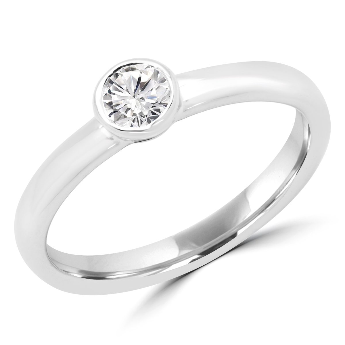 0.25 CT Round Diamond Promise Solitaire Engagement Ring in 14K