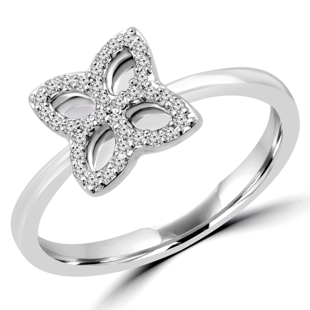 0.2 CTW Round Diamond Cocktail Ring in 14K