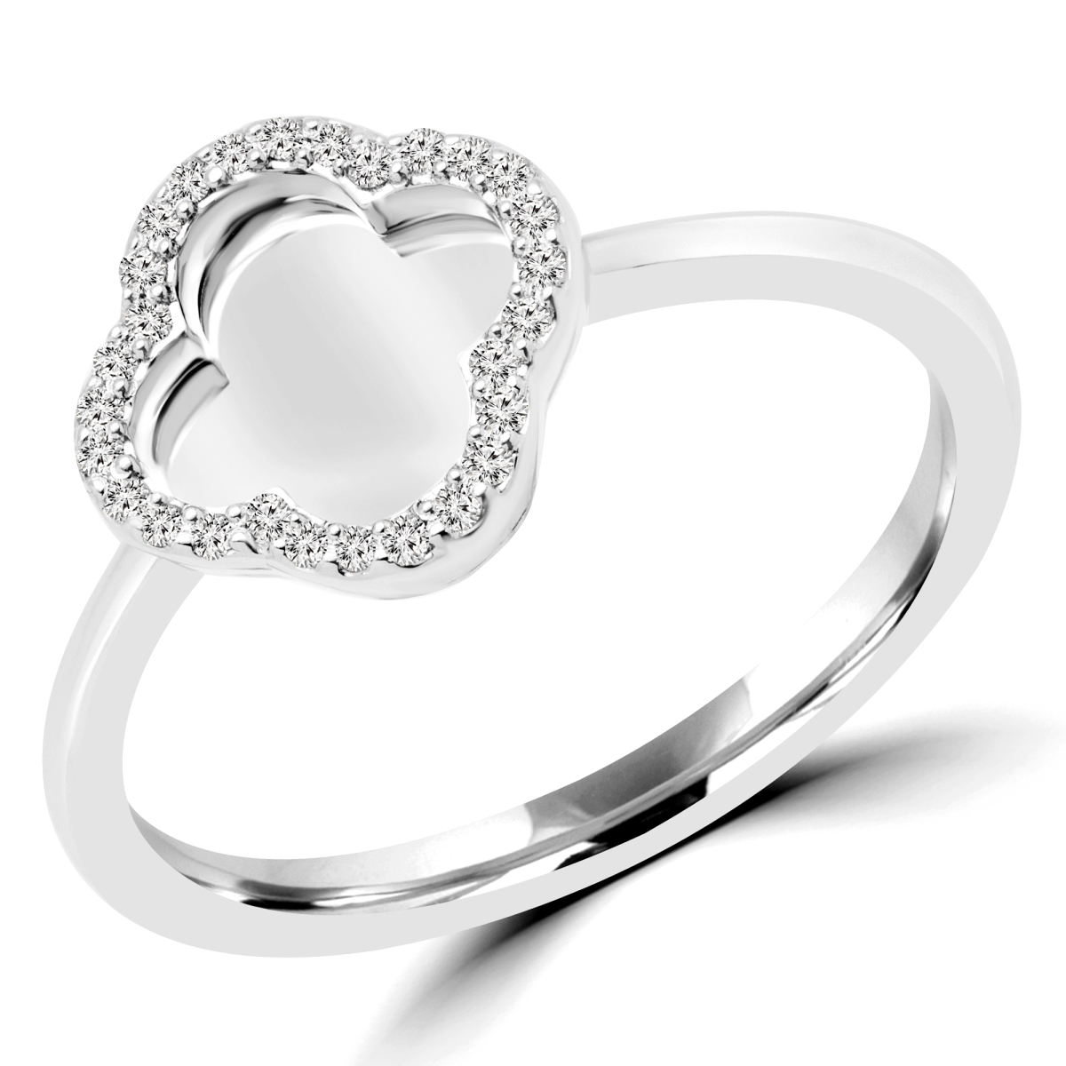 0.1 CTW Round Diamond Cocktail Ring in 14K
