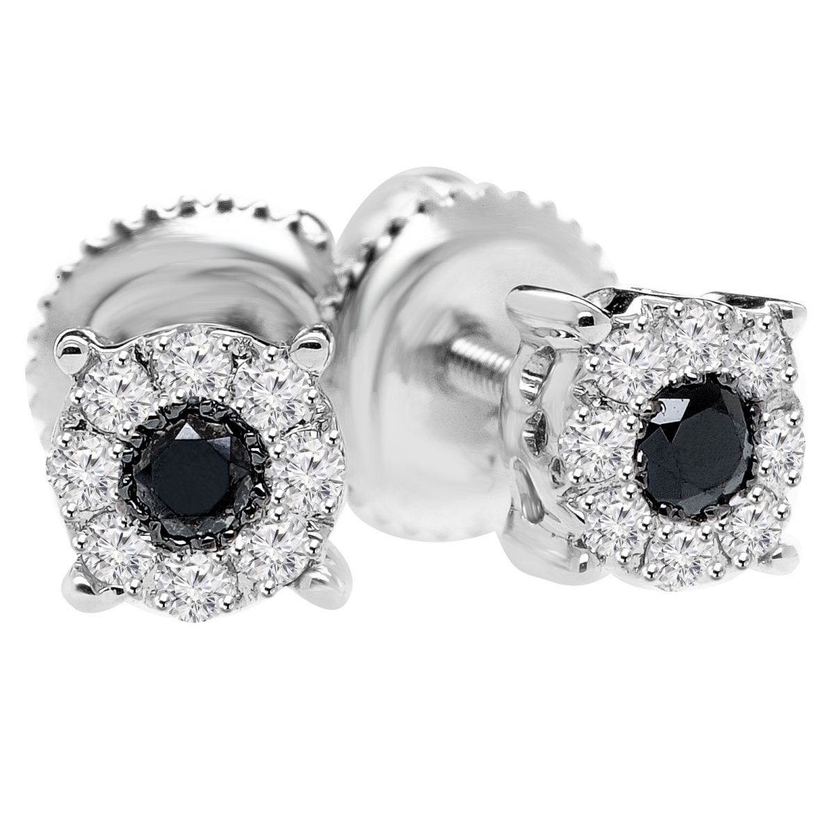 0.25 CTW Round Diamond Halo Stud Earrings in 14K