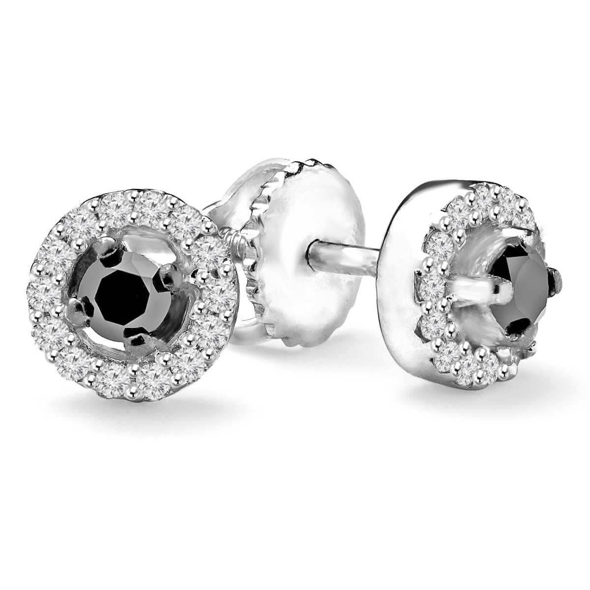 0.2 CTW Round Diamond Halo Stud Earrings in 10K