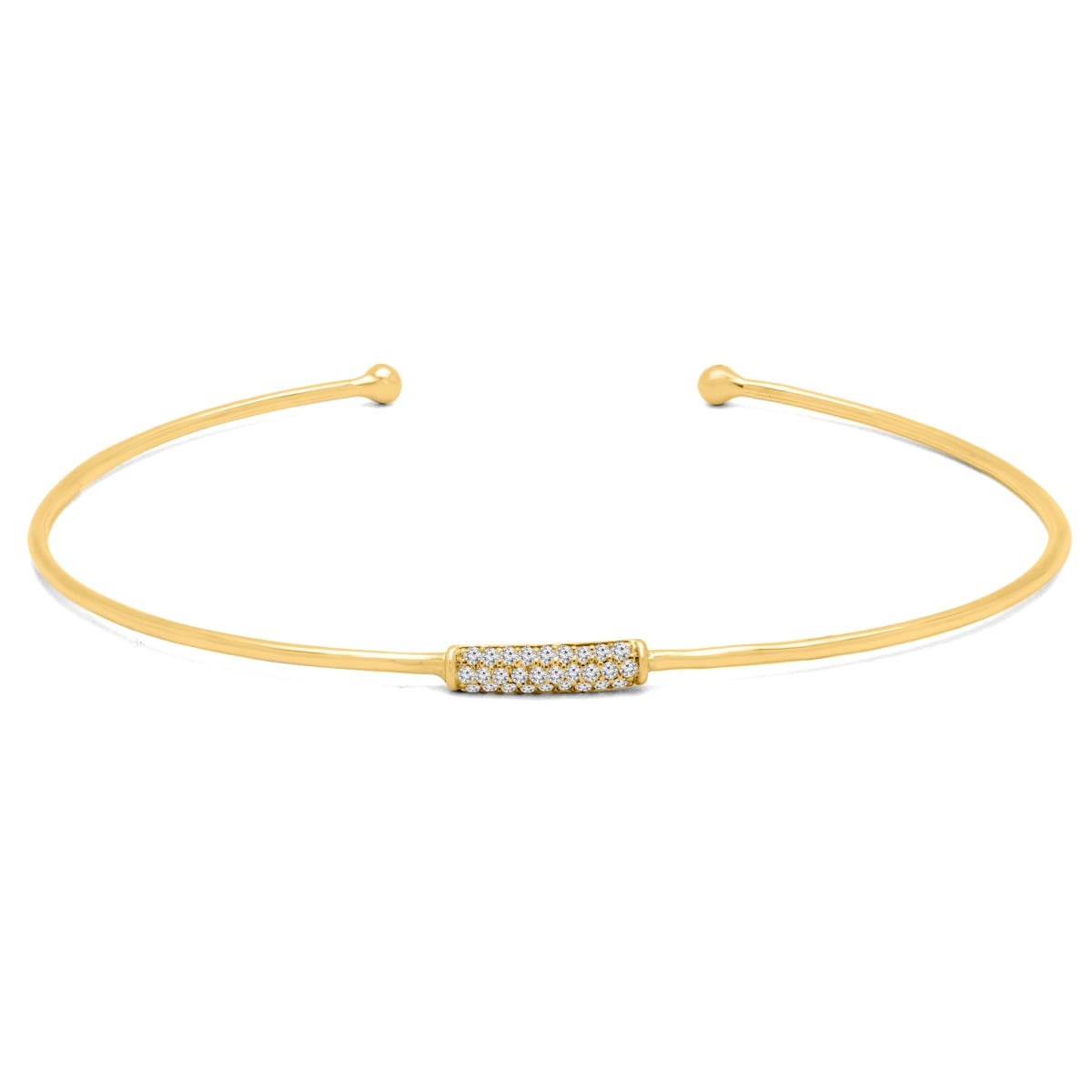 0.2 CTW Round Diamond Bangle Bracelet in 14K