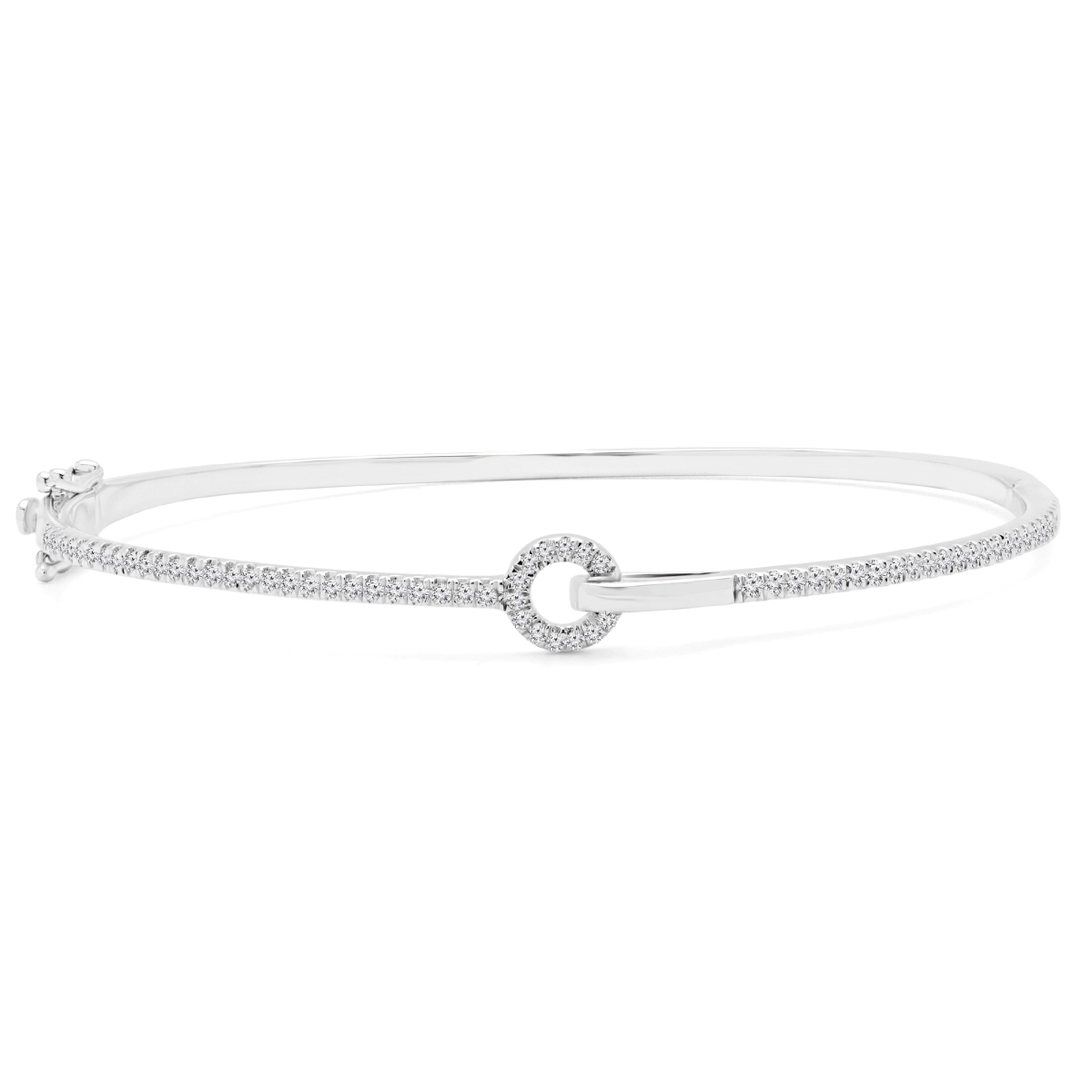 0.66 CTW Round Diamond Bangle Bracelet in 14K